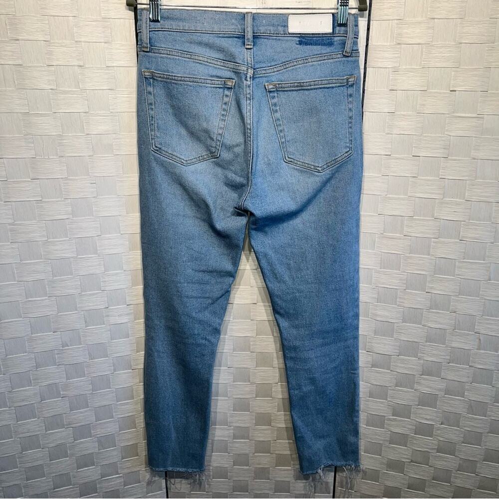 Re/Done Women’s 90’s High Rise Ankle Crop Denim Jeans‎ Size 28 Distressed Hem - Picture 3 of 11